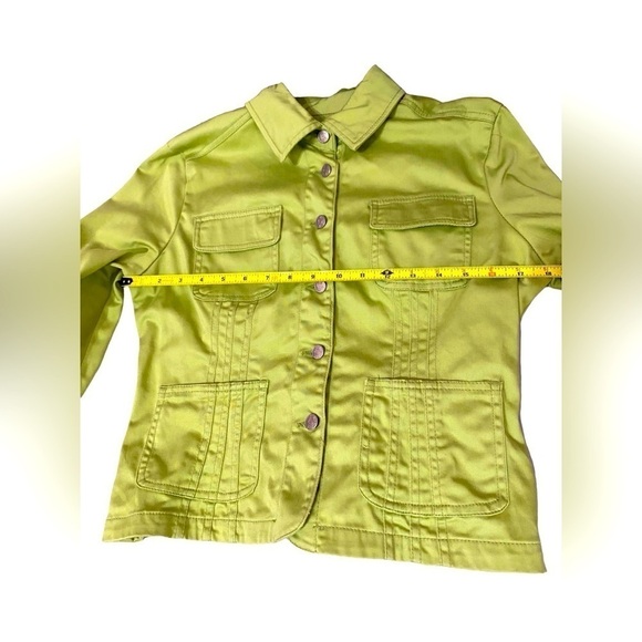 ๐
Liv a Little * ๐ Green Sz Small Denim-like Button jacket technical 98% Cotton - Picture 9 of 12